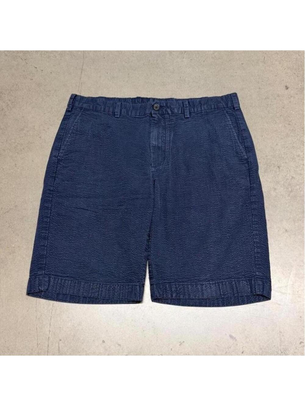 Brooks Brothers Seersucker Shorts Mens 36 Navy Blue 10" Chino Preppy Beach $118